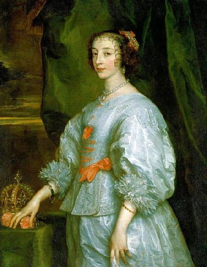 Anthony Van Dyck Princess Henrietta Maria of France, Queen consort of England. This is the first portrait of Henrietta Maria painted China oil painting art